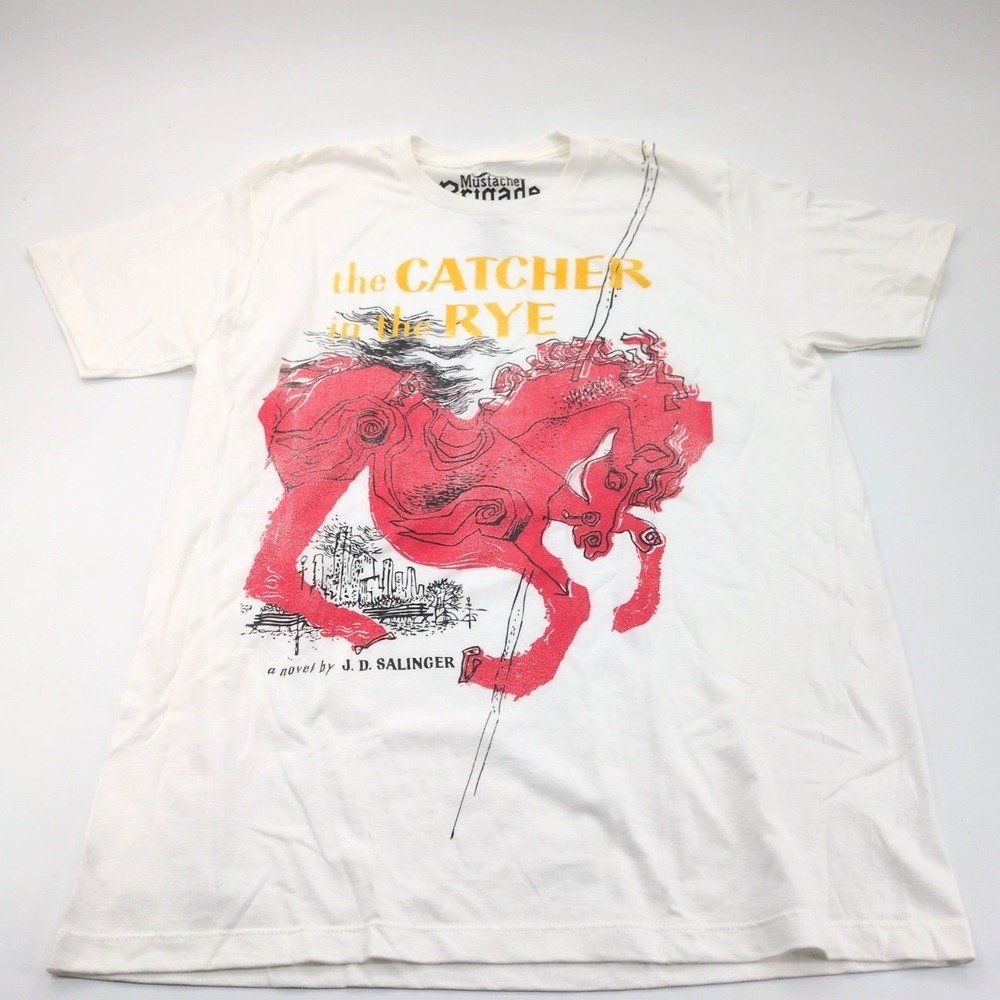 The Catcher in the Rye Shirt Large‎ White J.D. Salinger Red Horse Book Graphic